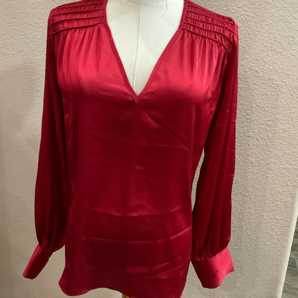 White House Black Market Satin Blouse XS
